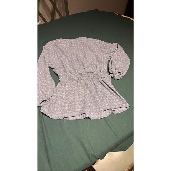 MAX STUDIO CREPE WRAP BLOUSE 3/4 SLEEVE TIE FRONT WOMENS SZ S NEW - Picture 7 of 9